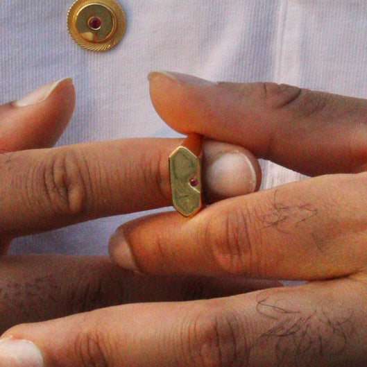 Gold Ruby Signet Ring