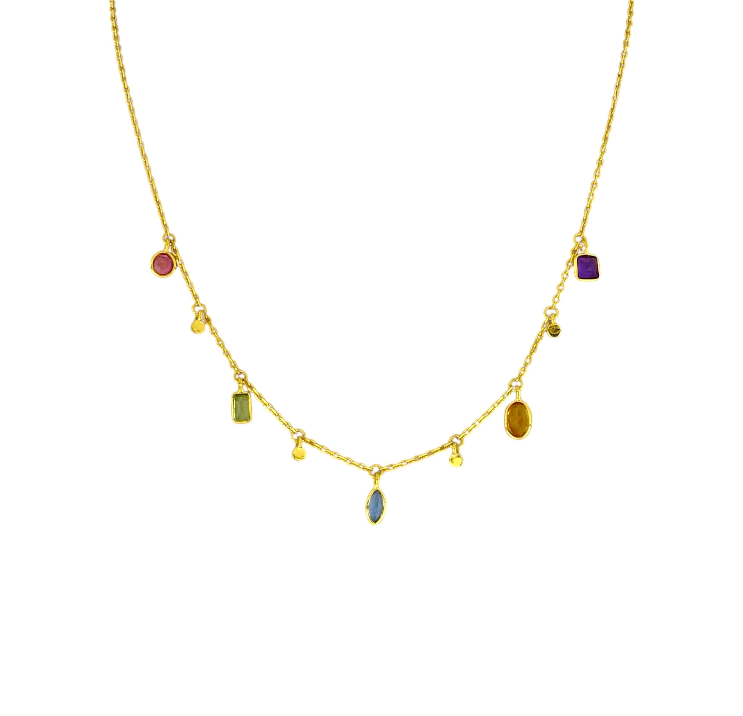Multi-Color Gemstone Necklace