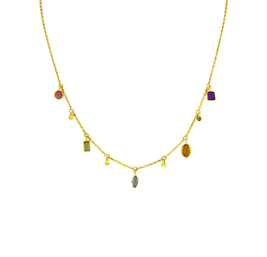 Multi-Color Gemstone Necklace