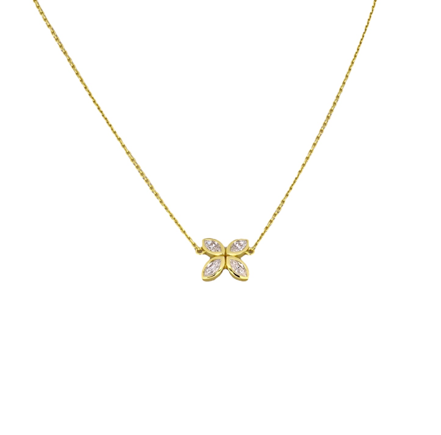 Moissanite Gold Flower Necklace