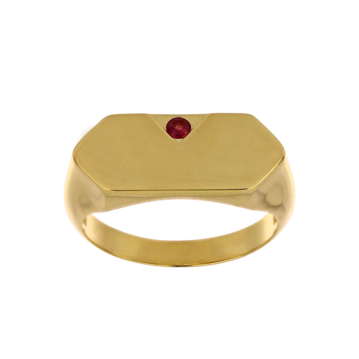 Ruby Signet Gold Ring