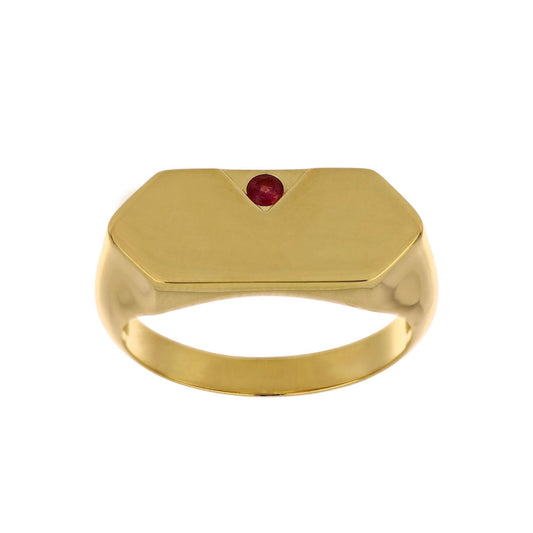 Ruby Signet Gold Ring