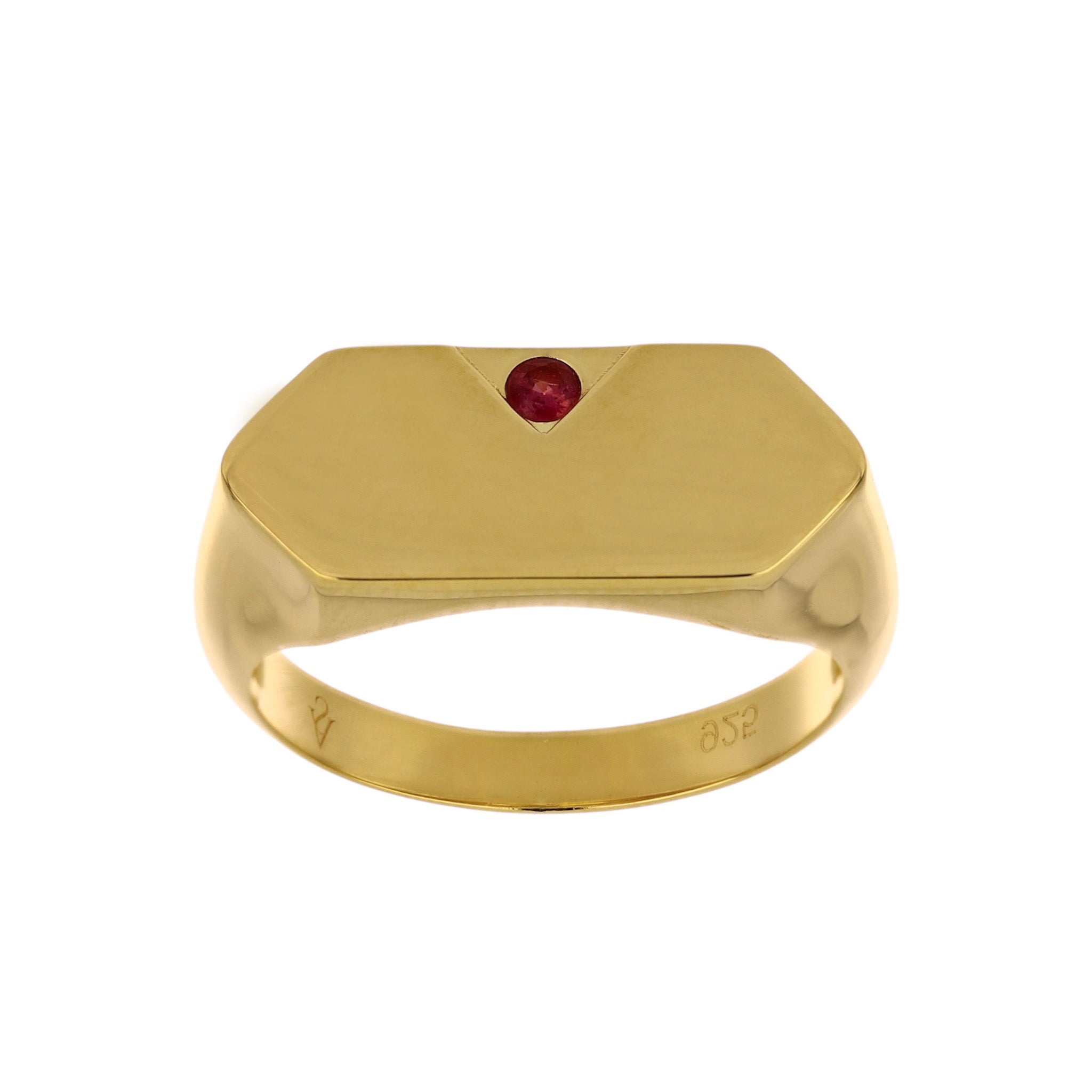 Ruby Signet Gold Ring