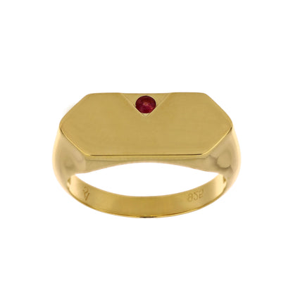 Ruby Signet Gold Ring