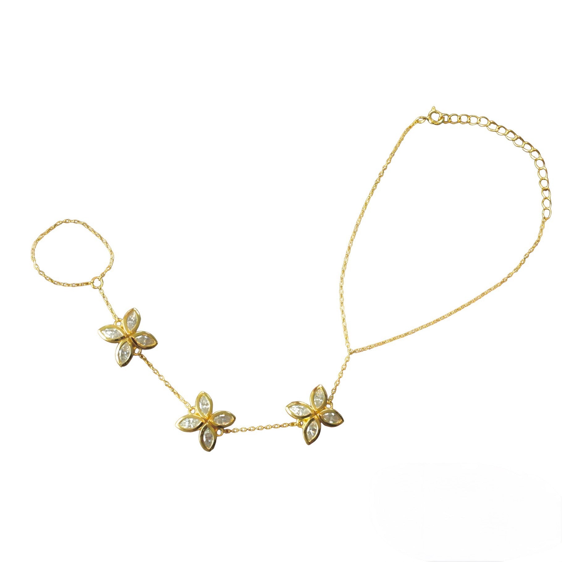 Moissanite Flower Handchain