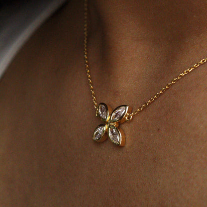 Moissanite Flower Necklace