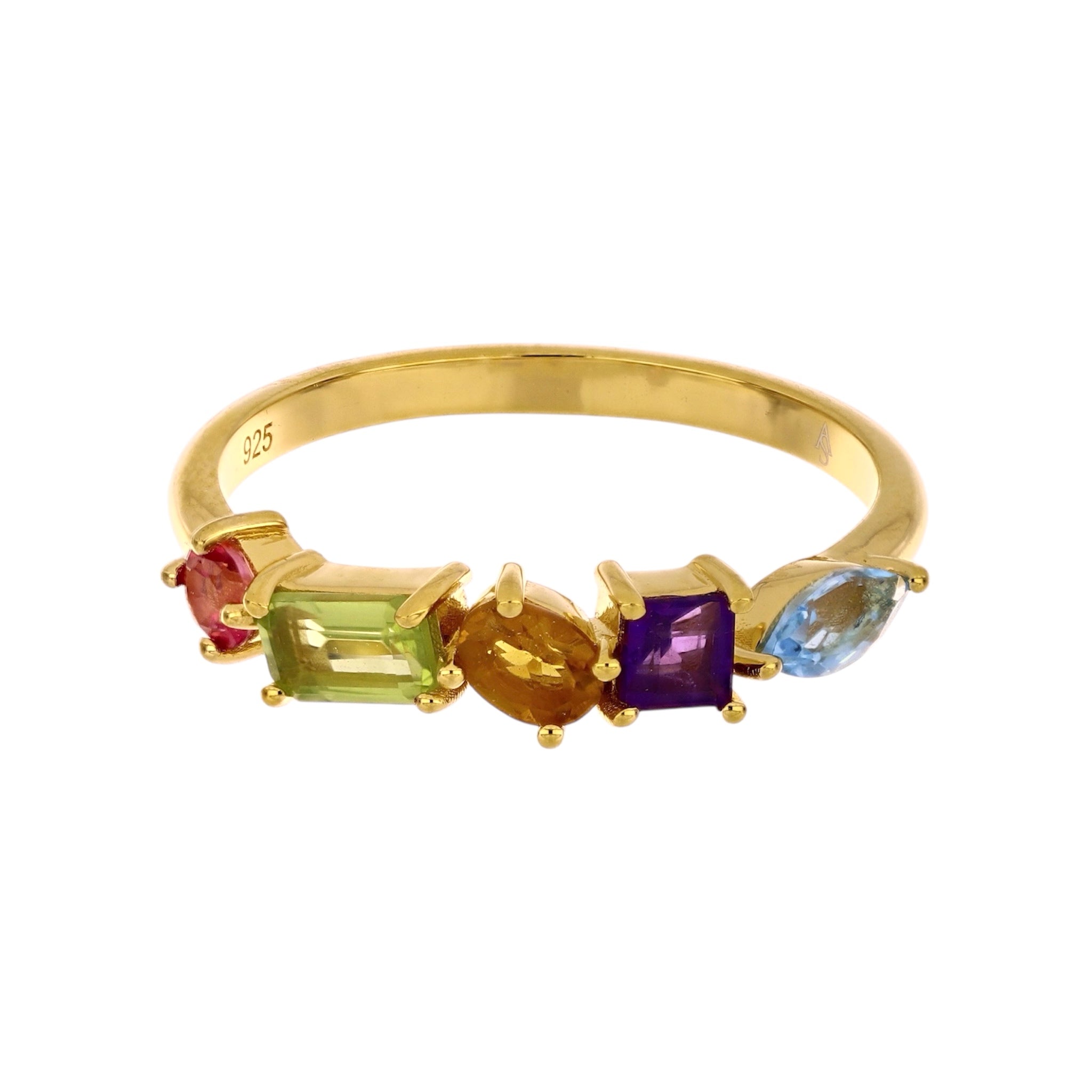 Multi-Color Gemstone Ring