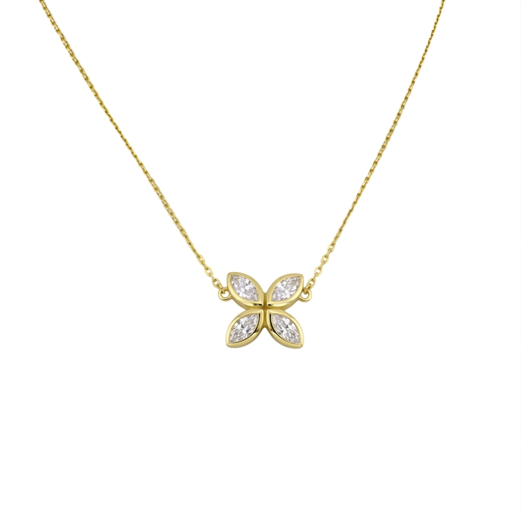 Moissanite Flower Necklace