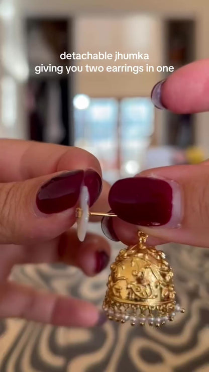 Mother of Pearl Sakura Detachable Jhumka